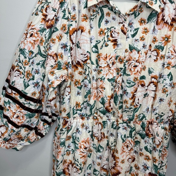 Lauren Conrad Fall Print Floral Ruffle Puff Sleeve Dress Size XXL - Picture 2 of 14